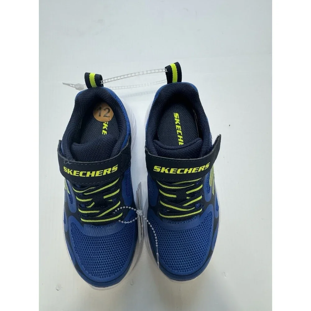 Skechers Kids Blue Hook & Loop Athletic Sneakers Size 12 New Machine Washable